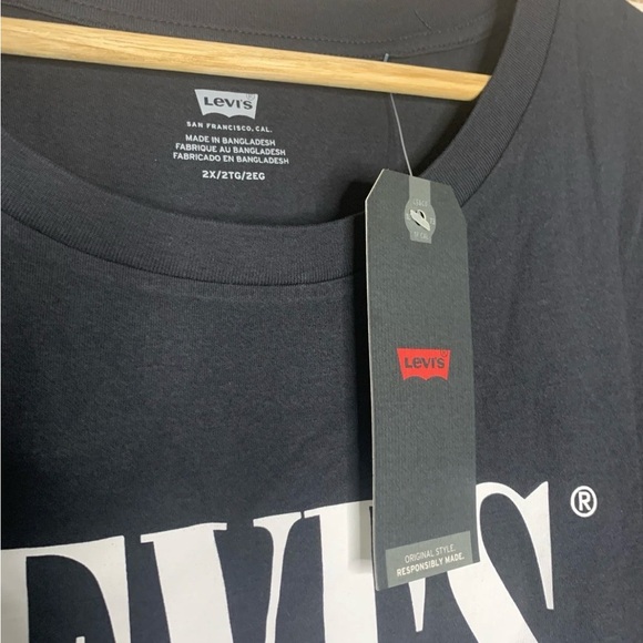 NWT Levi's Trendy Plus Size Cotton Perfect Logo T-Shirt Sz 2X Black - Picture 4 of 5